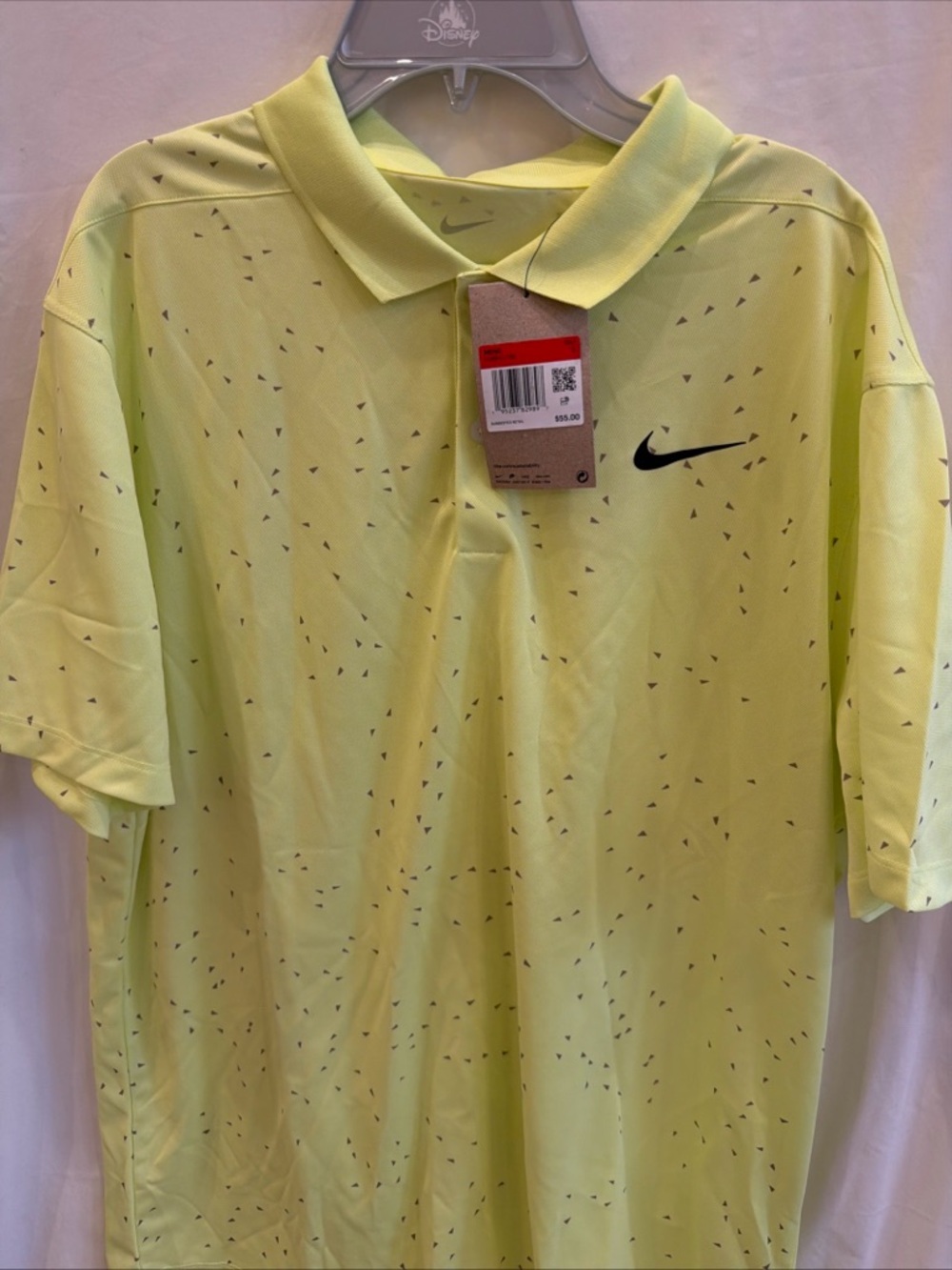 Nike Polo Shirt Mens Large Geometric Dri Fit Stretch Breathable Performance Golf